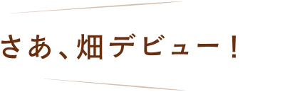 さあ、畑デビュー！