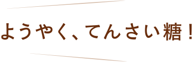 ようやく、てんさい糖！